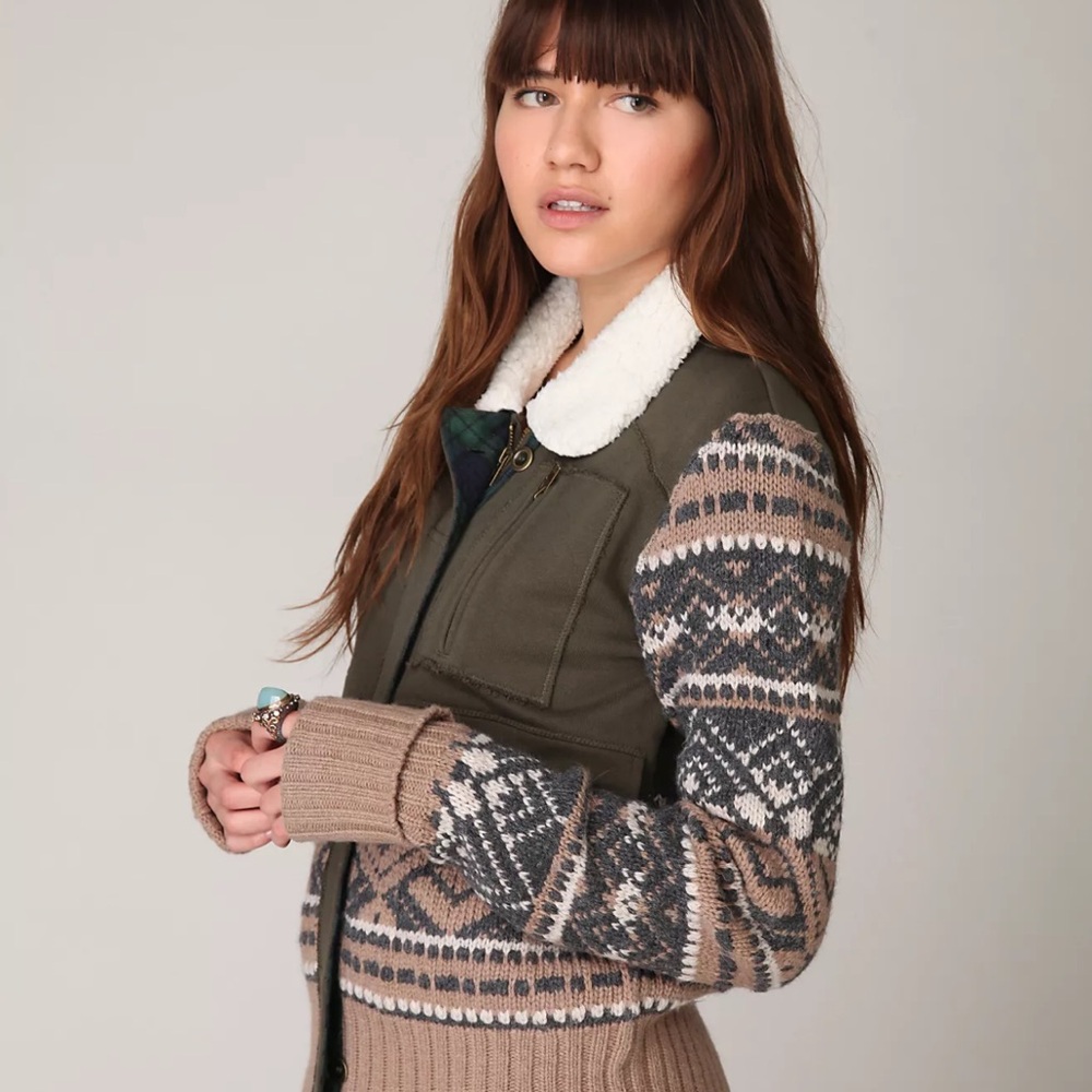 We The Free Fairisle Bomber Jacket | Free People | Size XS - Picture 4 of 8